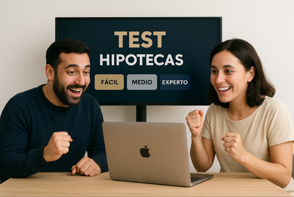 Ilustración con niveles fácil, medio y experto del test hipotecario