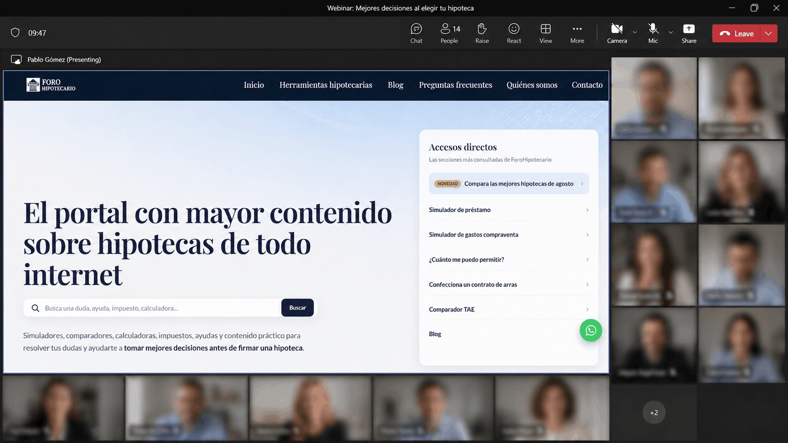 Webinar en directo